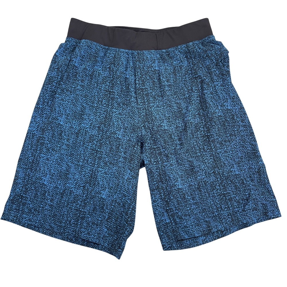 Lululemon Core Linerless 10.5" Performance Shorts Mens Medium Blue Black Print